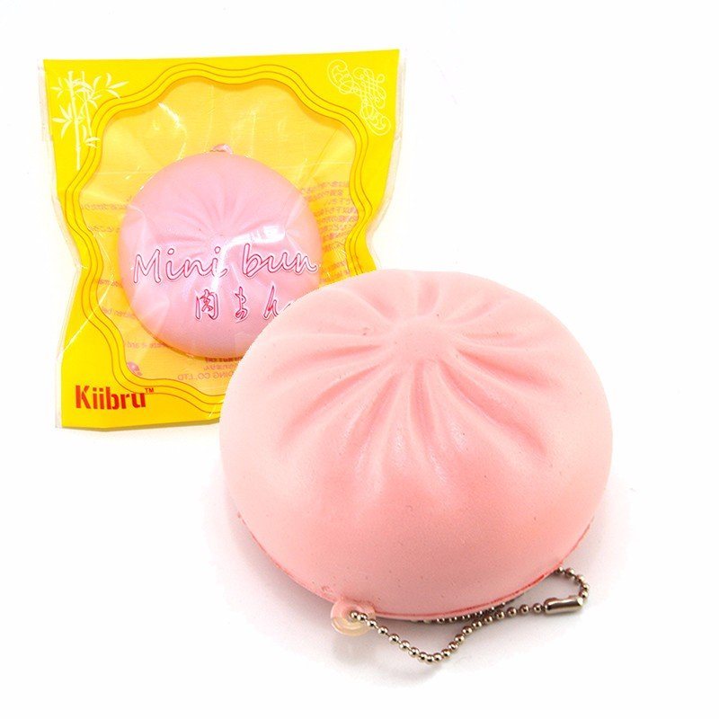 Kiibru Squishy Toy Bun Różowy Żółty Łańcuch Torba Na Telefon Pasek Prezent Decor