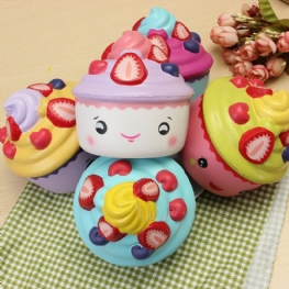 Leilei Squishy Truskawkowy Kubek Do Lodów Owocowych Cupcake Powolny Wzrost Oryginalne Opakowanie Kolekcja Prezent