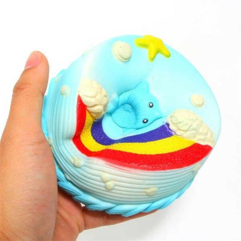 Nie Nie Squishy Jumbo Ocean Tęczowe Ciasto Delfin Gwiazda Powolne Rośnie Oryginalne Opakowanie Wystrój Prezent Zabawka