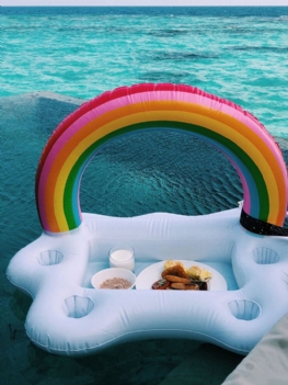 Piknik Na Plaży Party Nadmuchiwana Woda Lód Bar Stół Kubek Talerz Sałatkowy Basen Na Telefon Napój Pływający Uchwyt Mini Plaża Rząd