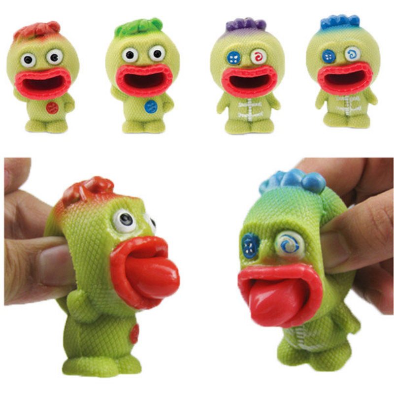 Pop Out Alien Squishy Stress Reliever Zabawny Prezent Vent Toys Big Mouth Slime