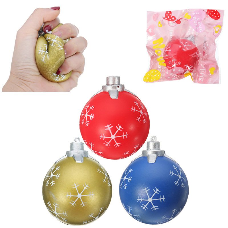 Pu Cartoon Christmas Balls Squishy Toys 9.5cm Powolny Wzrost Z Opakowaniem Kolekcja Gift Soft Toy