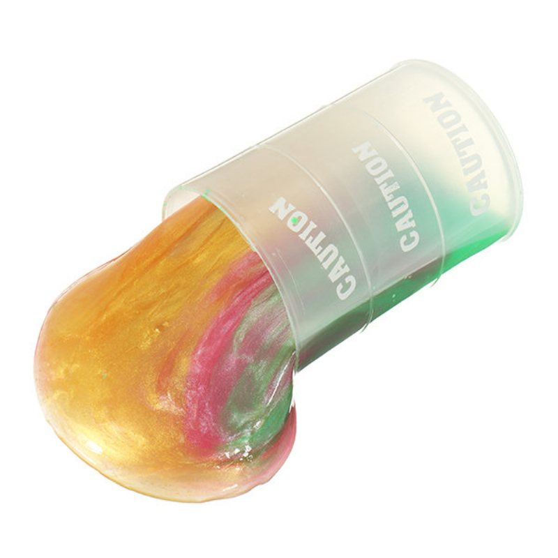 Rainbow Colors Transparent Slime Toys Stress Relief Clay