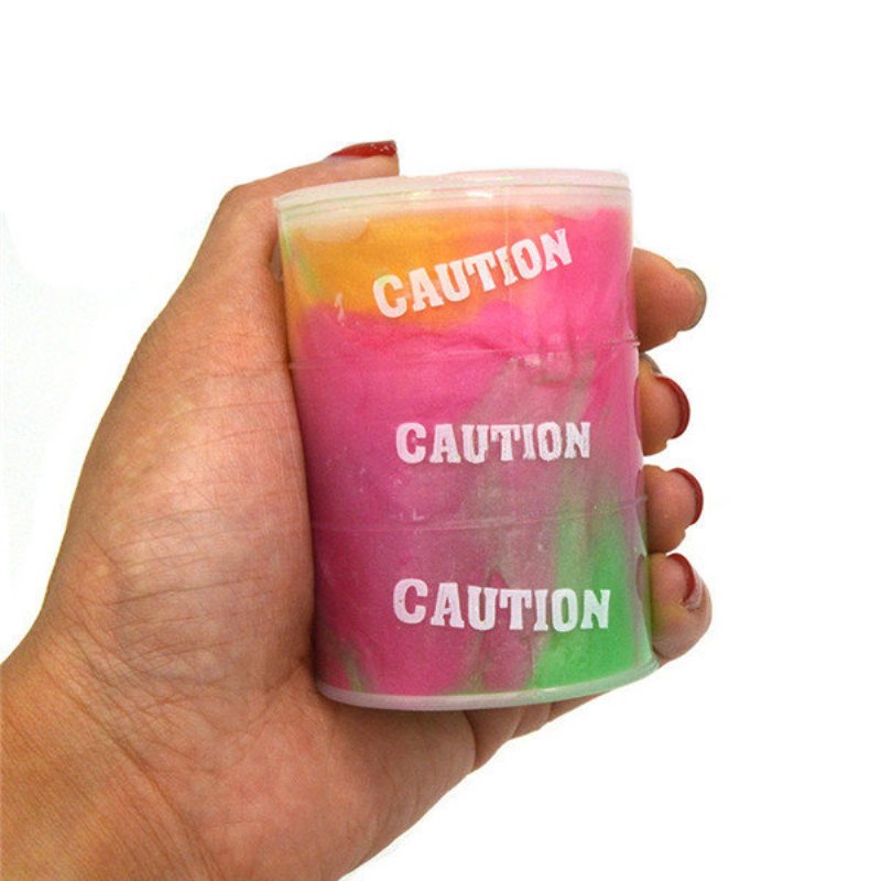 Rainbow Colors Transparent Slime Toys Stress Relief Clay