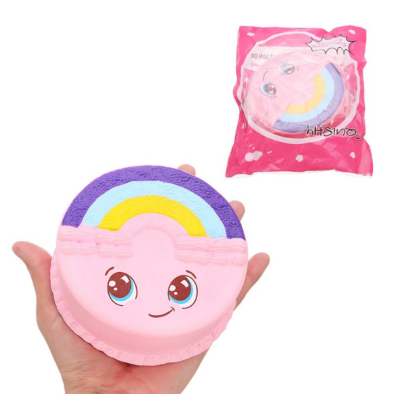 Rainbow Smile Cake Squishy Powolny Wzrost Z Opakowaniem Kolekcja Upominkowa Miękka Zabawka