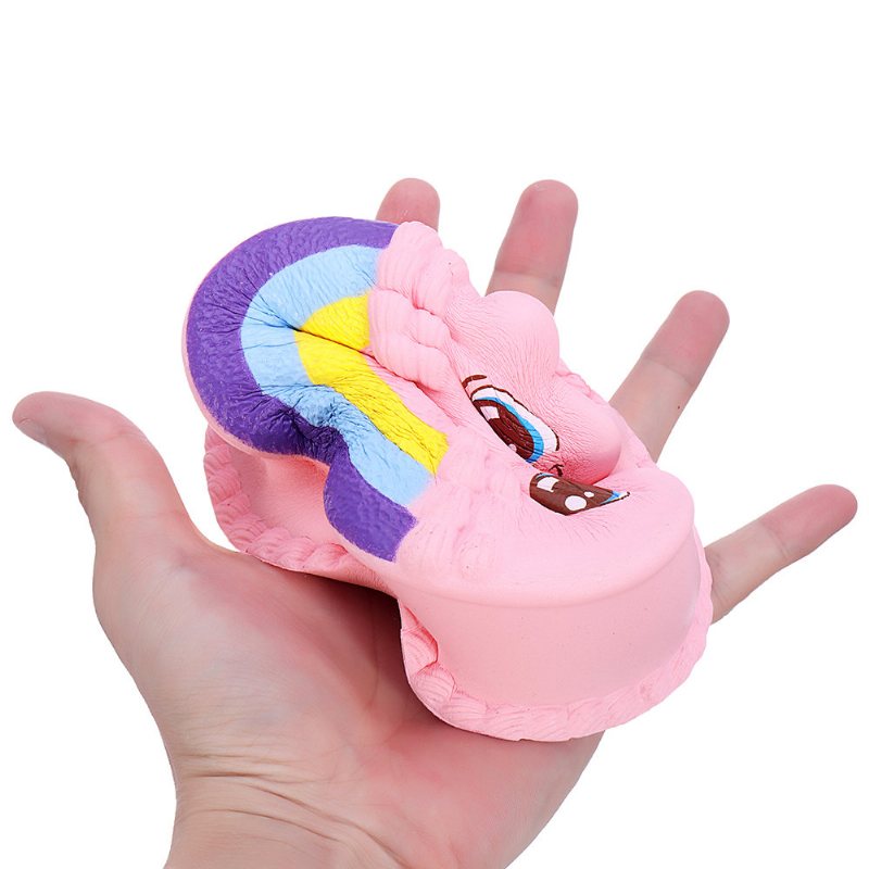 Rainbow Smile Cake Squishy Powolny Wzrost Z Opakowaniem Kolekcja Upominkowa Miękka Zabawka