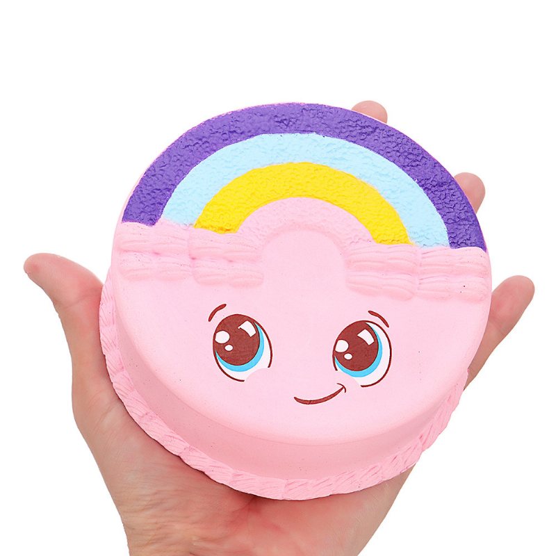 Rainbow Smile Cake Squishy Powolny Wzrost Z Opakowaniem Kolekcja Upominkowa Miękka Zabawka