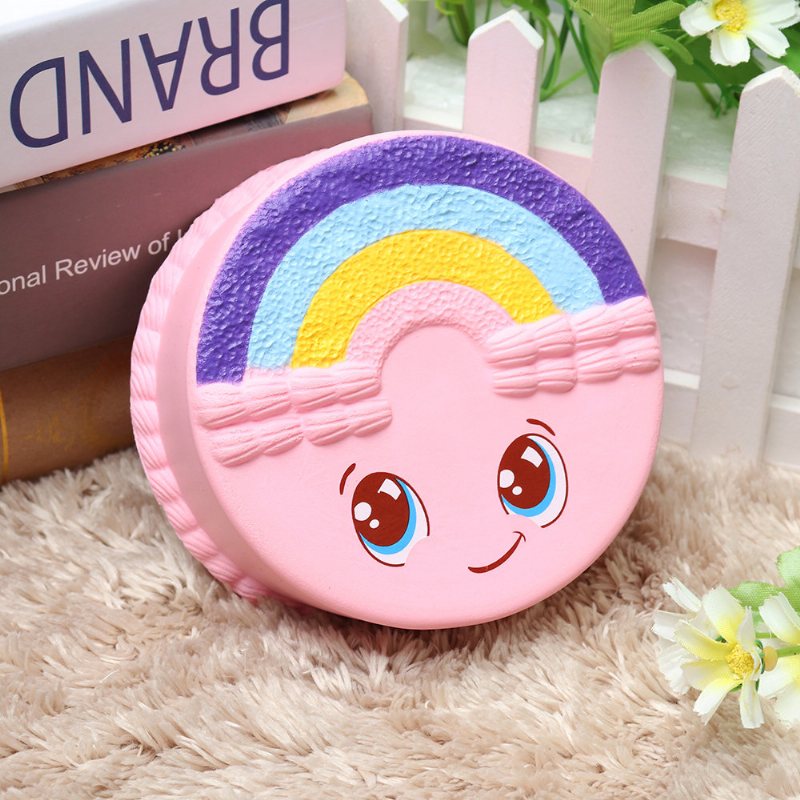 Rainbow Smile Cake Squishy Powolny Wzrost Z Opakowaniem Kolekcja Upominkowa Miękka Zabawka