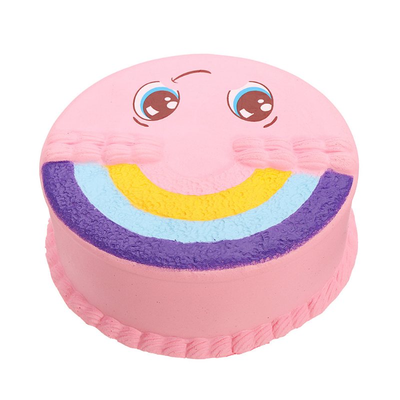 Rainbow Smile Cake Squishy Powolny Wzrost Z Opakowaniem Kolekcja Upominkowa Miękka Zabawka