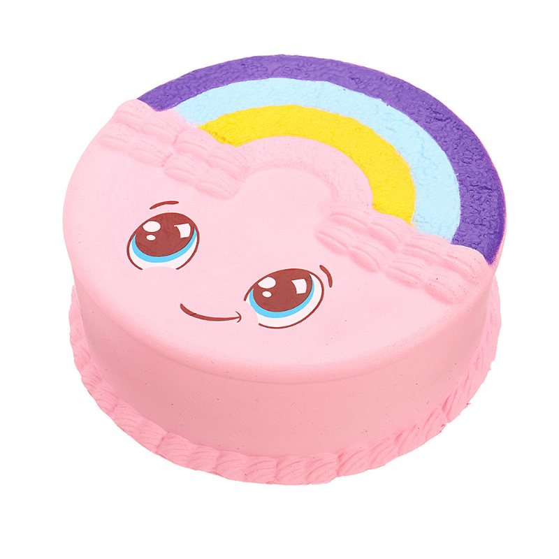 Rainbow Smile Cake Squishy Powolny Wzrost Z Opakowaniem Kolekcja Upominkowa Miękka Zabawka