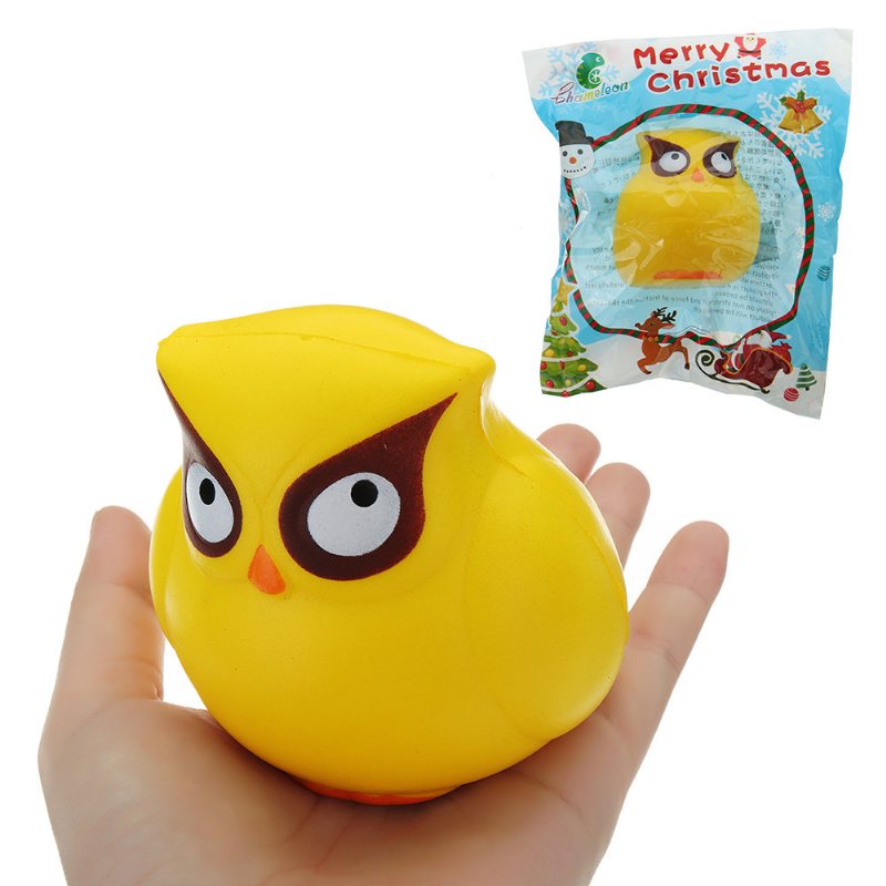 Żółta Sowa Squishy Slow Rising Collection Prezent Pluszak Z Opakowaniami