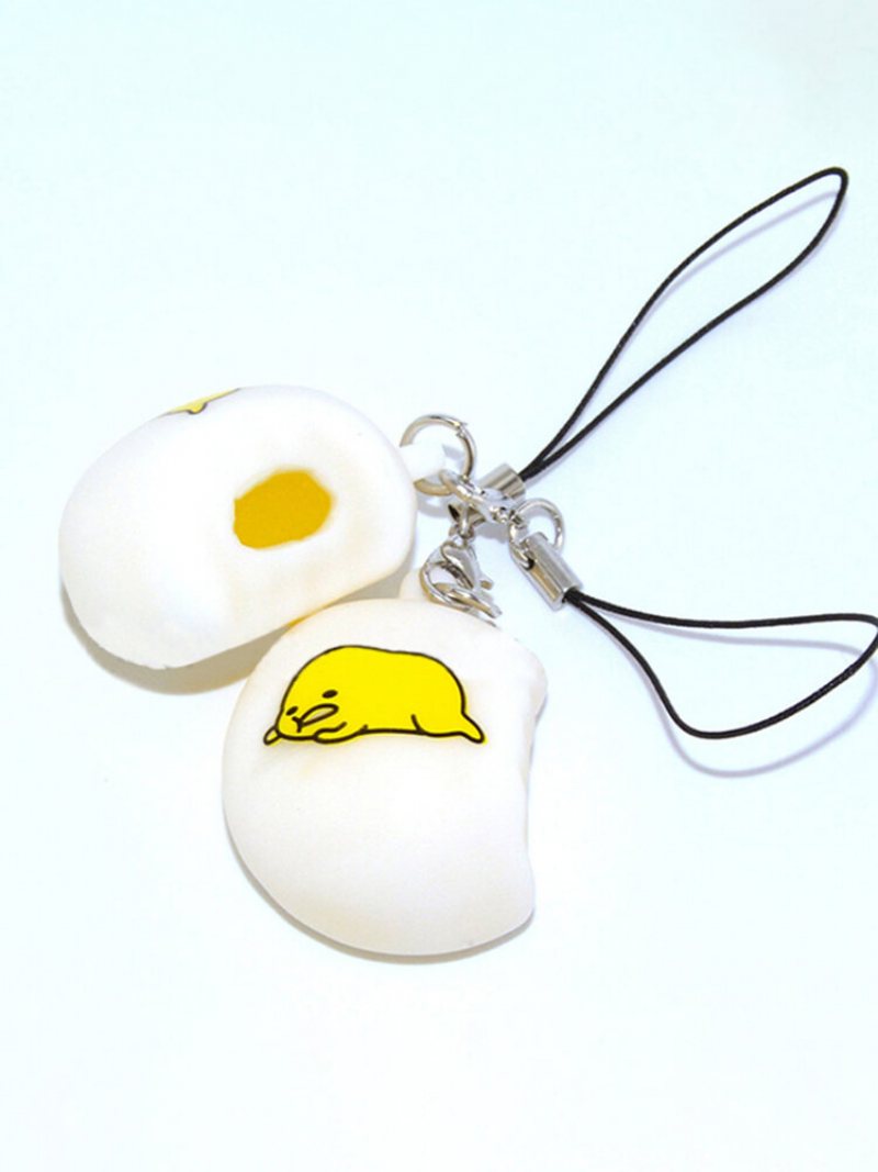 Squeeze Lazy Egg Yolk Stress Reliever Phone Bag Strap Wiszący 4cm