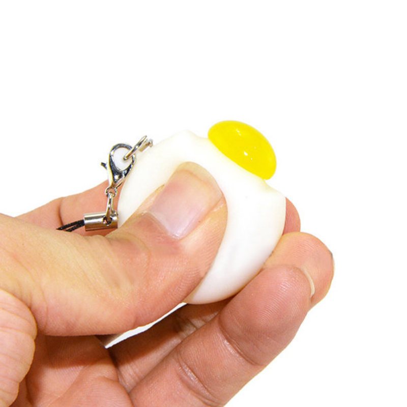 Squeeze Lazy Egg Yolk Stress Reliever Phone Bag Strap Wiszący 4cm