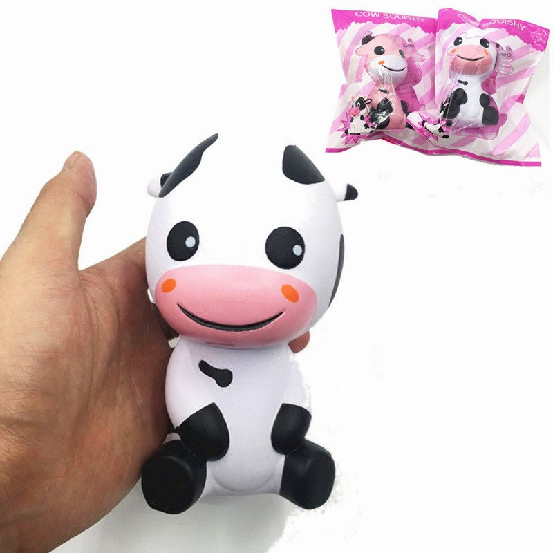 Squishy Baby Cow Jumbo 14cm Powolny Wzrost Z Opakowaniem Kolekcja Zwierząt Gift Decor Toy