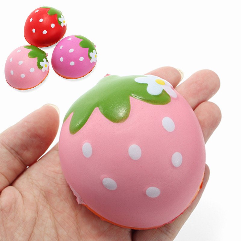 Squishy Half Strawberry 7cm Miękka Wolno Rosnąca Kolekcja Owoców Gift Decor Toy