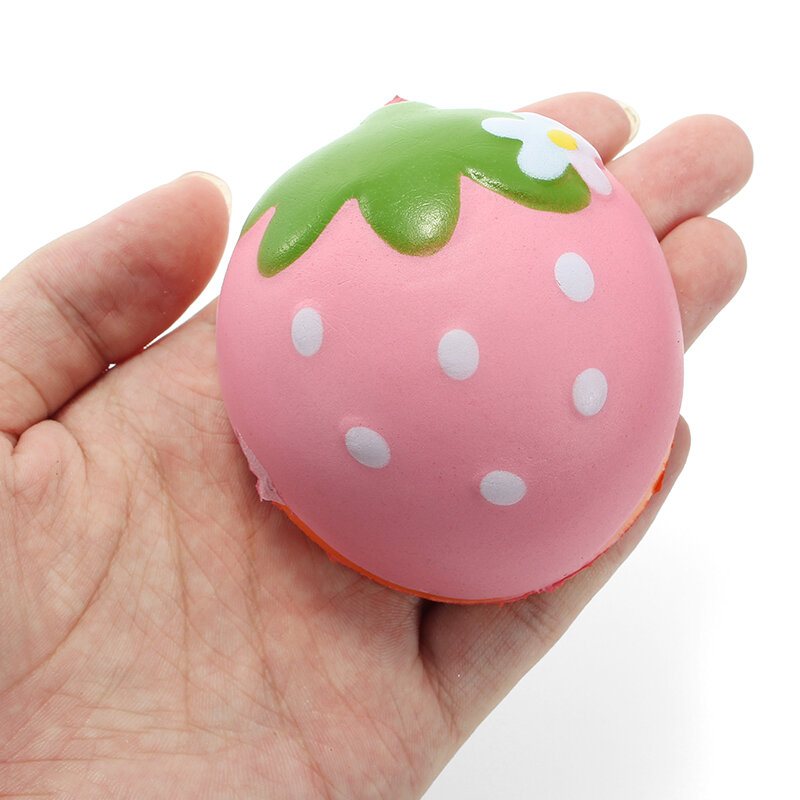 Squishy Half Strawberry 7cm Miękka Wolno Rosnąca Kolekcja Owoców Gift Decor Toy