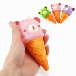 Squishy Ice Cream Bear Miękkie Powolne Rośnie Kolekcja Gift Decor Squish Squeeze Toy