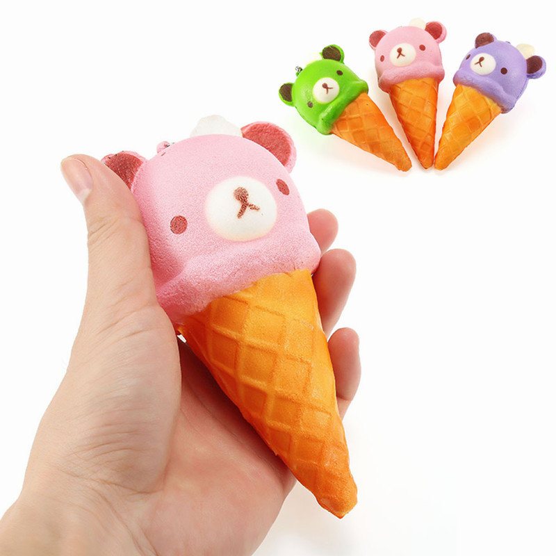 Squishy Ice Cream Bear Miękkie Powolne Rośnie Kolekcja Gift Decor Squish Squeeze Toy