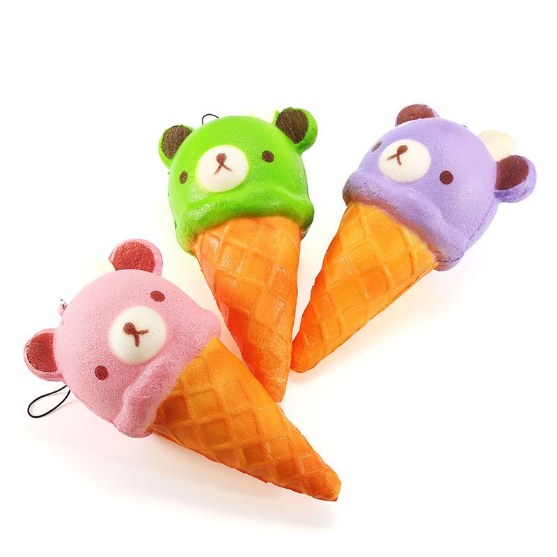 Squishy Ice Cream Bear Miękkie Powolne Rośnie Kolekcja Gift Decor Squish Squeeze Toy