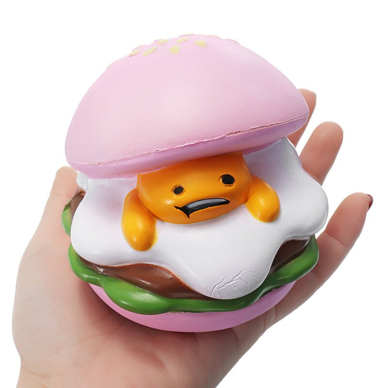 Squishy Lazy Egg Burger Powolny Wzrost Słodkie Zwierzaki Kolekcja Kreskówek Prezent Deocor Toy