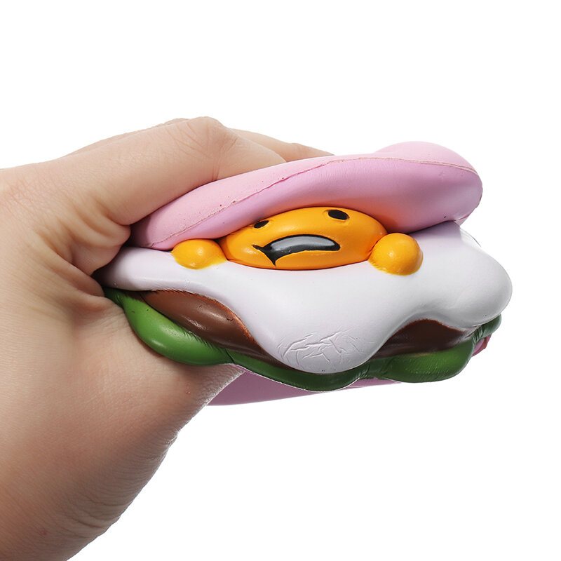 Squishy Lazy Egg Burger Powolny Wzrost Słodkie Zwierzaki Kolekcja Kreskówek Prezent Deocor Toy