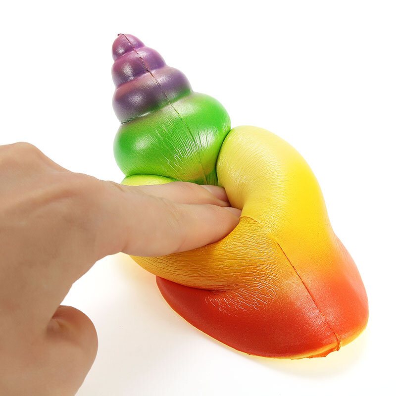 Squishy Rainbow Conch 14cm Powolny Wzrost Z Opakowaniem Kolekcja Gift Decor Miękka Zabawka Do Wyciskania