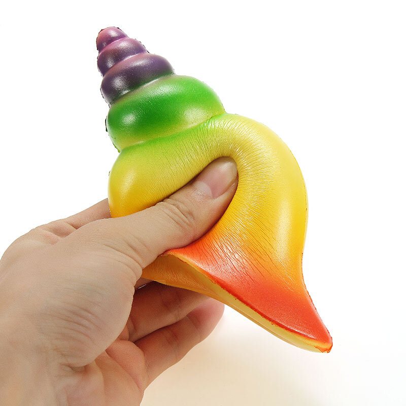 Squishy Rainbow Conch 14cm Powolny Wzrost Z Opakowaniem Kolekcja Gift Decor Miękka Zabawka Do Wyciskania