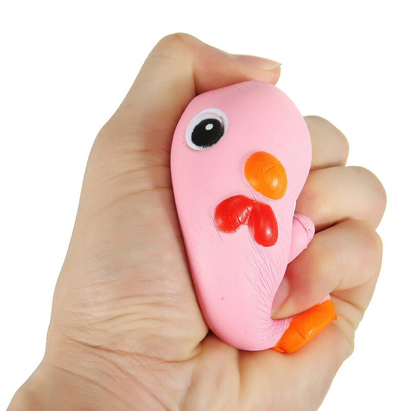 Squishy Różowy Kurczak Jumbo 10 cm Powolny Wzrost Kolekcja Prezent Wystrój Miękka Zabawka Pasek Do Torby Na Telefon