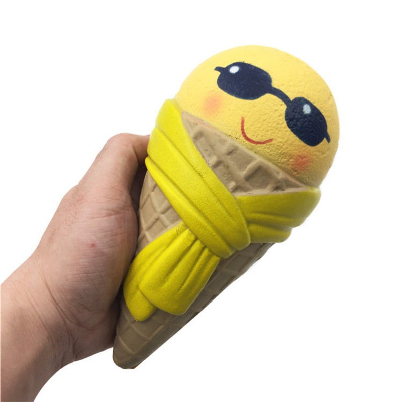 Squishy Zabawne Lody Z Okularami Przeciwsłonecznymi Szalik 18 cm Powolne Rosnące Z Opakowaniami Kolekcja Prezent