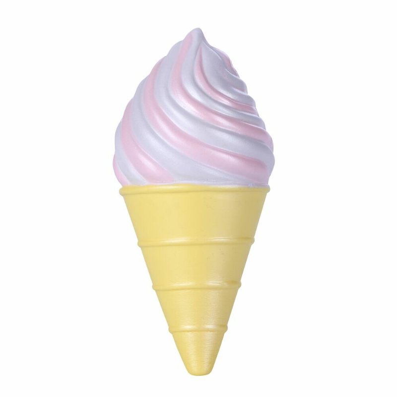 Vlampo Squishy Ice Cream Cone Różowy Biały Powolne Rośnie Oryginalne Opakowanie Kolekcja Gift Decor Toy