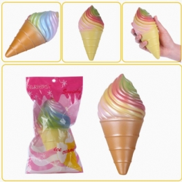 Vlampo Squishy Tęczowe Lody Rożek Powolne Rośnie Oryginalne Opakowanie Kolekcja Gift Decor Toy