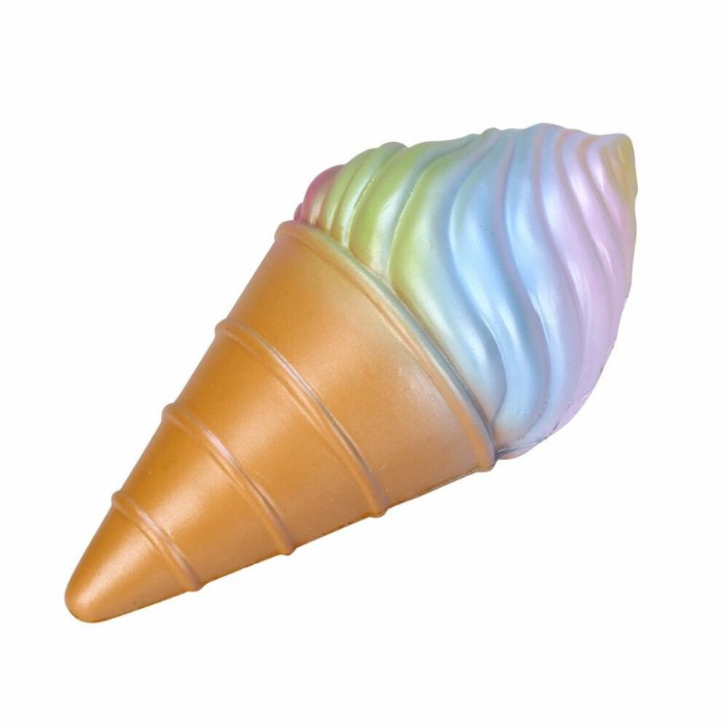 Vlampo Squishy Tęczowe Lody Rożek Powolne Rośnie Oryginalne Opakowanie Kolekcja Gift Decor Toy