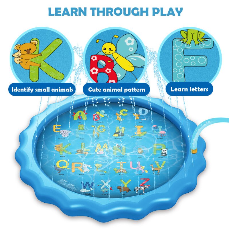 Wevon Splash Pad 67 Cal Sprinkle Play Mat Zraszacz Pad Dla Dzieci Basen Dla Zabawki Wodne Na Świeżym Powietrzu Nauka Edukacyjny Brodzik Dla Małych Chłopcy Dziewczęta