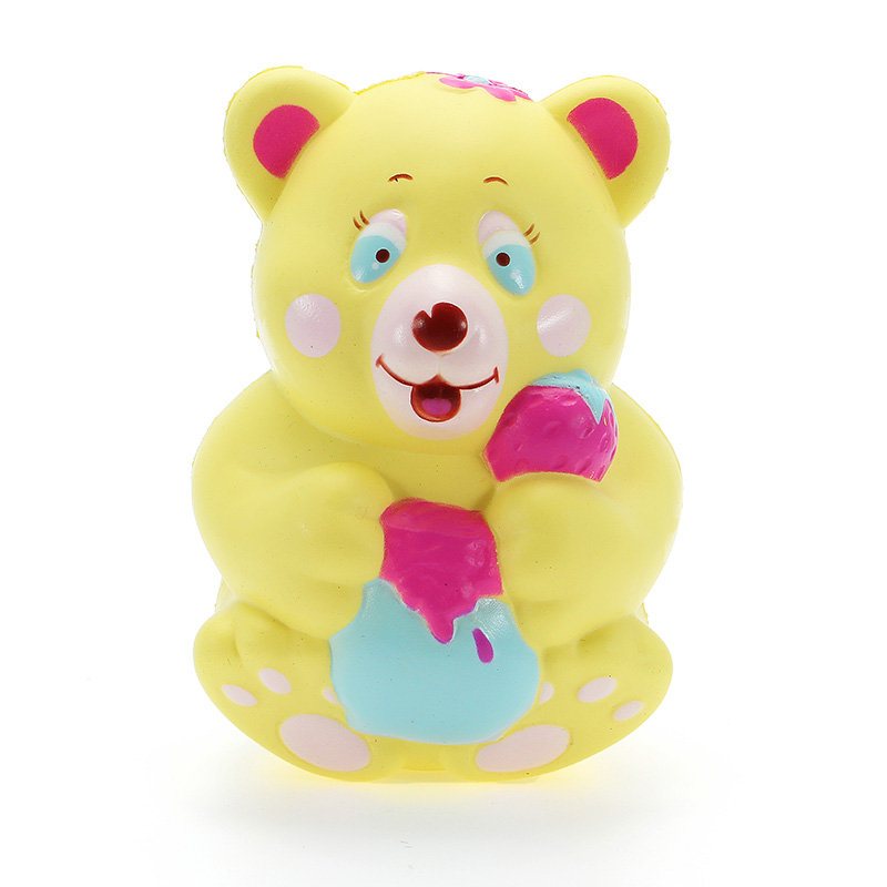 Xinda Squishy Strawberry Bear Holding Honey Pot 12cm Powolny Wzrost Z Opakowaniem Kolekcja Prezent Zabawka