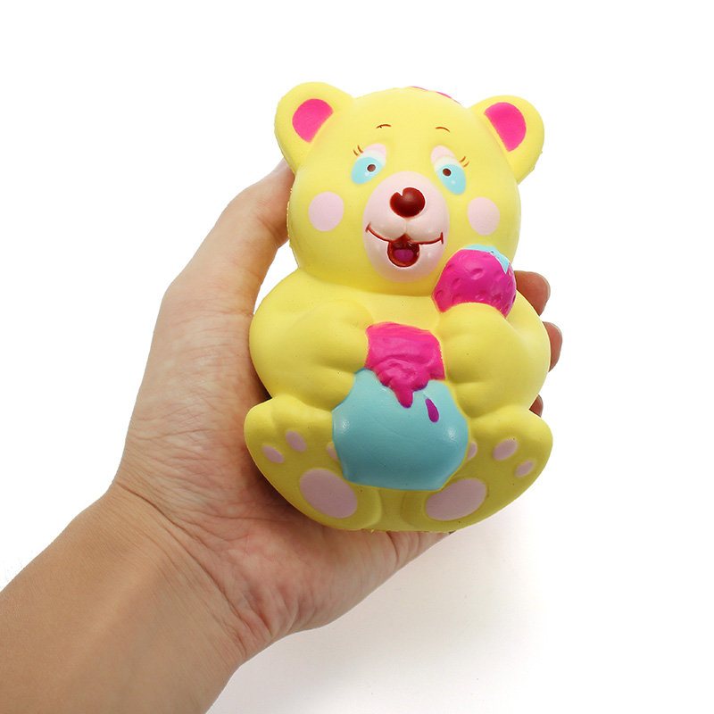 Xinda Squishy Strawberry Bear Holding Honey Pot 12cm Powolny Wzrost Z Opakowaniem Kolekcja Prezent Zabawka