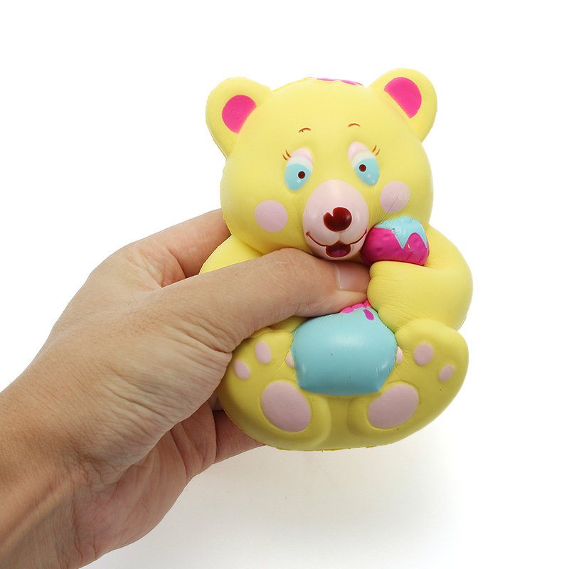 Xinda Squishy Strawberry Bear Holding Honey Pot 12cm Powolny Wzrost Z Opakowaniem Kolekcja Prezent Zabawka