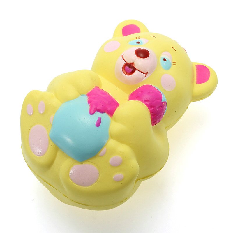 Xinda Squishy Strawberry Bear Holding Honey Pot 12cm Powolny Wzrost Z Opakowaniem Kolekcja Prezent Zabawka