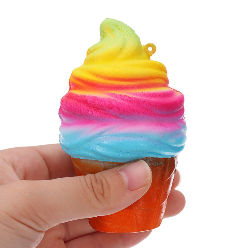 Yunxin Squishy Ice Cream 10cm Powolny Wzrost Z Opakowaniem Torba Na Telefon Pasek Decor Gift Collection Toy