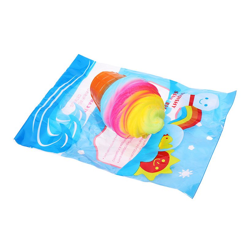 Yunxin Squishy Ice Cream 10cm Powolny Wzrost Z Opakowaniem Torba Na Telefon Pasek Decor Gift Collection Toy