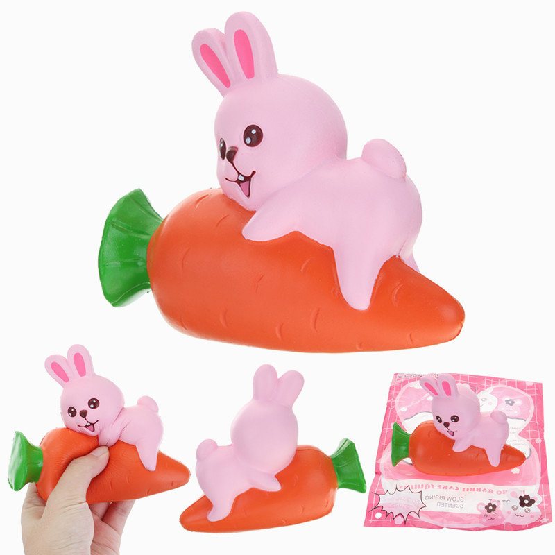 Yunxin Squishy Rabbit Bunny Holding Marchewka 13cm Powolny Wzrost Z Opakowaniem Kolekcja Prezent Decor Toy