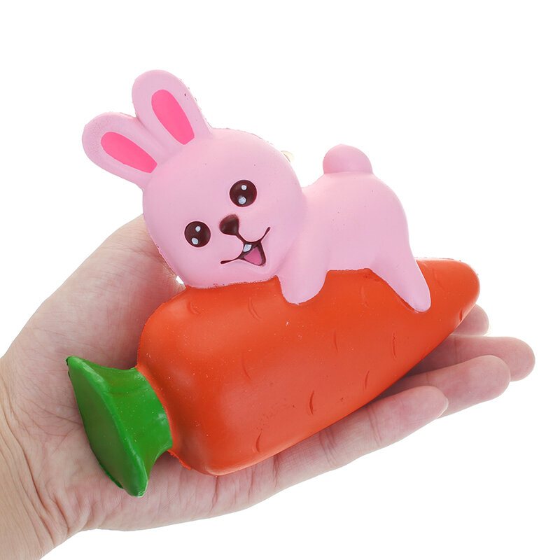 Yunxin Squishy Rabbit Bunny Holding Marchewka 13cm Powolny Wzrost Z Opakowaniem Kolekcja Prezent Decor Toy