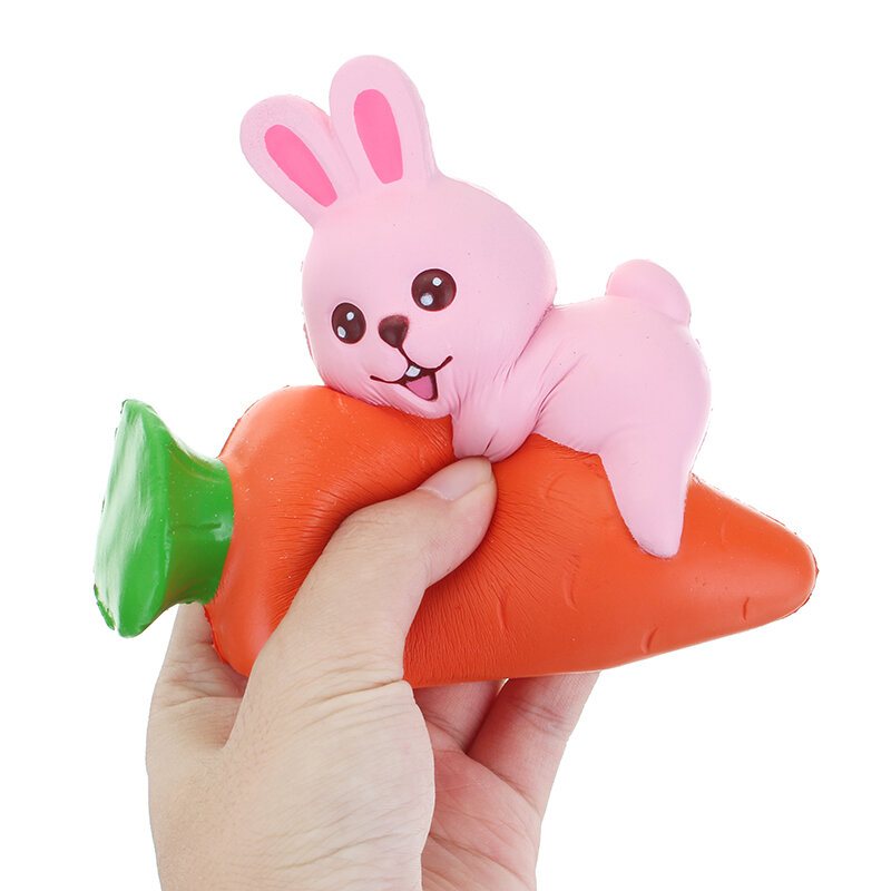 Yunxin Squishy Rabbit Bunny Holding Marchewka 13cm Powolny Wzrost Z Opakowaniem Kolekcja Prezent Decor Toy