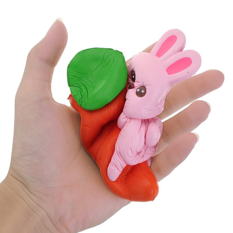 Yunxin Squishy Rabbit Bunny Holding Marchewka 13cm Powolny Wzrost Z Opakowaniem Kolekcja Prezent Decor Toy