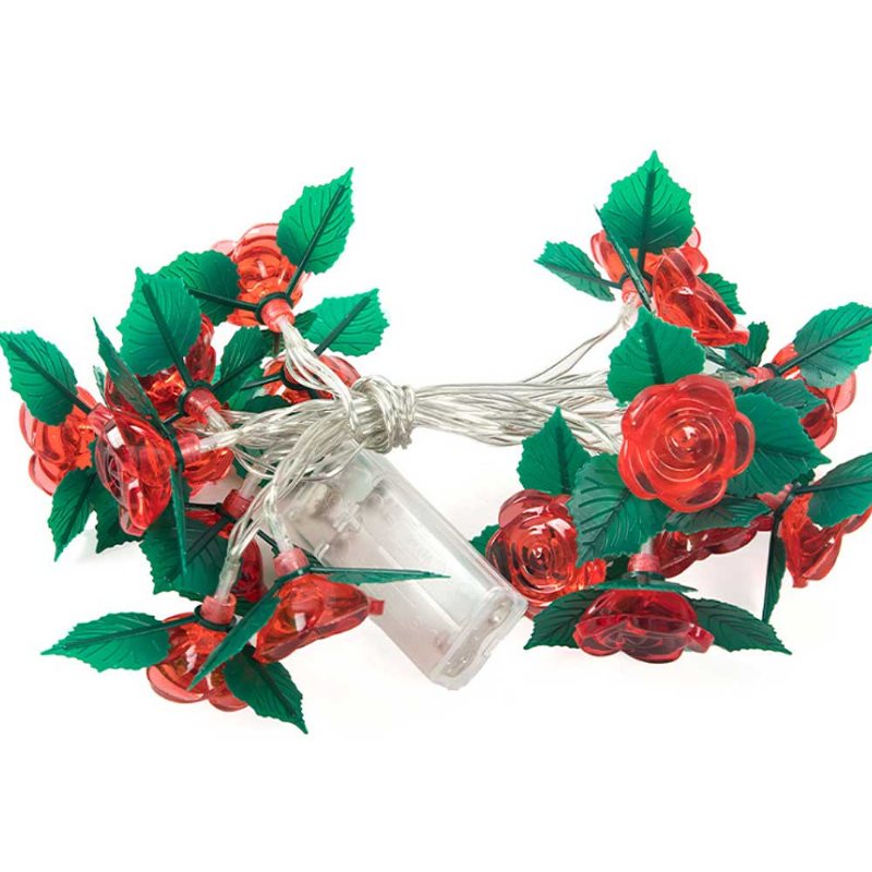 Led Rose Flower String Lights Drut Miedziany Lampki Na Baterie Romantyczna Róża Lampa Na Wesele Strona Główna Urodziny Festiwal Kryty Dekoracje Zewnętrzne