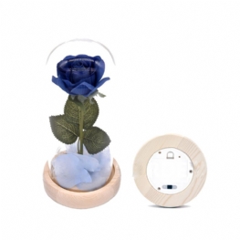Niebieskie Róże Lampa Z Bajecznymi Lampkami Led Opadłe Płatki I Podstawa Abs W Szklanej Kopule Walentynki Najlepszy Prezent Dla Niej