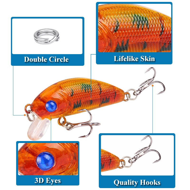 8 Sztuk Minnow Fishing Lure 50mm4.2g Topwater Twarda Przynęta Wobbler Jig Bait Crankbait Carp Striped Bass Pesca Sprzęt Wędkarski Swimbait