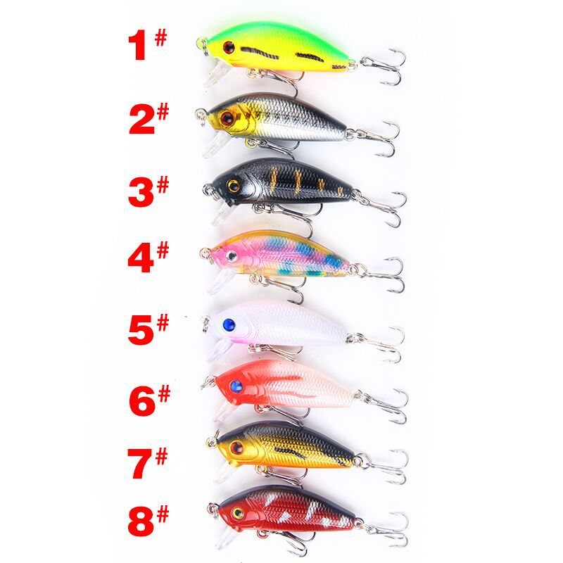 8 Sztuk Minnow Fishing Lure 50mm4.2g Topwater Twarda Przynęta Wobbler Jig Bait Crankbait Carp Striped Bass Pesca Sprzęt Wędkarski Swimbait