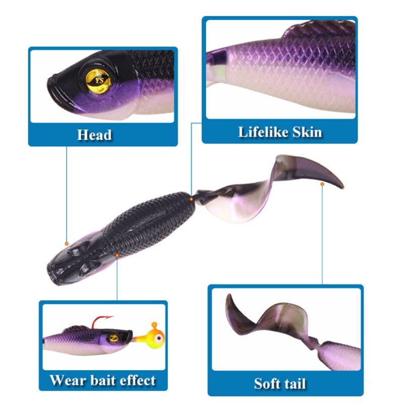 Dwa Kolory Miękka Przynęta Wędkarska Minnow Grub Sztuczna Bionic Fishing Lure Przynęty Podobna Do Życia