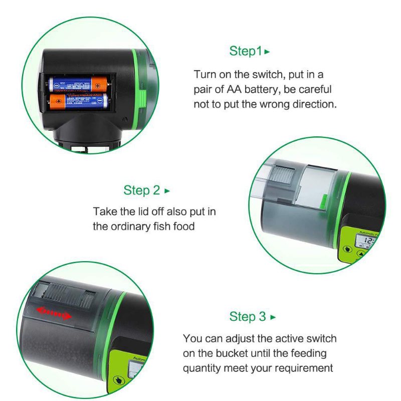 Inteligentny Czas Automatyczny Karmnik Dla Ryb Zasilany Bateryjnie Podajnik Z 4 Trybami Pomiaru Czasu I Wyświetlaczem Lcd Ułatwiającym Karmienie Zwierząt
