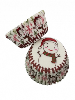 100 Sztuk Muffin Christmas Snowman Cupcake Wrapper Papierowe Kubki Jajko Olejoodporne Diy Dekoracje Do Pieczenia